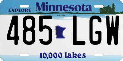 MN license plate 485LGW