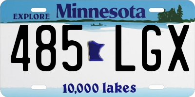 MN license plate 485LGX