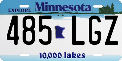 MN license plate 485LGZ