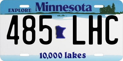 MN license plate 485LHC