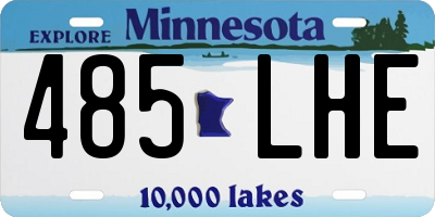 MN license plate 485LHE