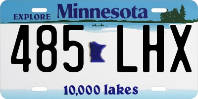 MN license plate 485LHX