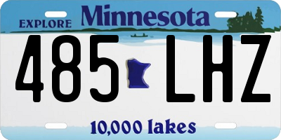 MN license plate 485LHZ
