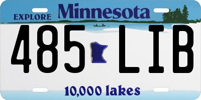 MN license plate 485LIB