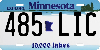 MN license plate 485LIC