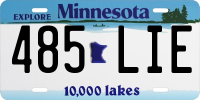 MN license plate 485LIE
