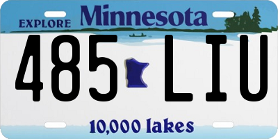 MN license plate 485LIU
