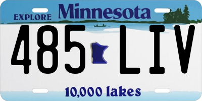 MN license plate 485LIV
