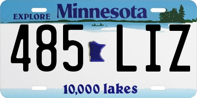 MN license plate 485LIZ