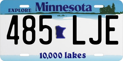 MN license plate 485LJE