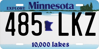 MN license plate 485LKZ
