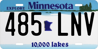 MN license plate 485LNV