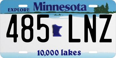 MN license plate 485LNZ