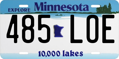 MN license plate 485LOE