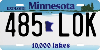 MN license plate 485LOK
