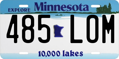 MN license plate 485LOM