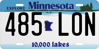 MN license plate 485LON