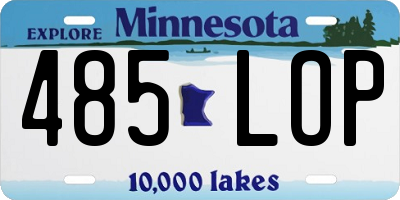 MN license plate 485LOP