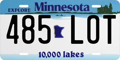 MN license plate 485LOT