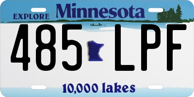MN license plate 485LPF