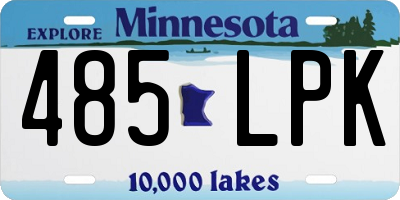 MN license plate 485LPK