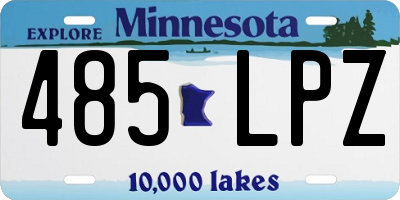 MN license plate 485LPZ