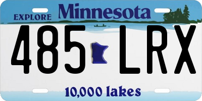 MN license plate 485LRX