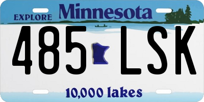 MN license plate 485LSK