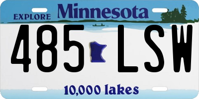 MN license plate 485LSW