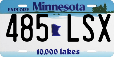 MN license plate 485LSX