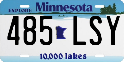 MN license plate 485LSY