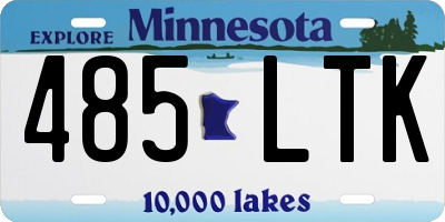 MN license plate 485LTK