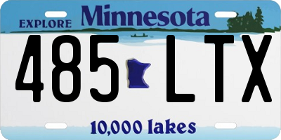 MN license plate 485LTX
