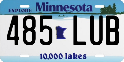 MN license plate 485LUB
