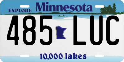 MN license plate 485LUC