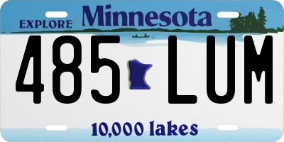MN license plate 485LUM