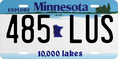 MN license plate 485LUS