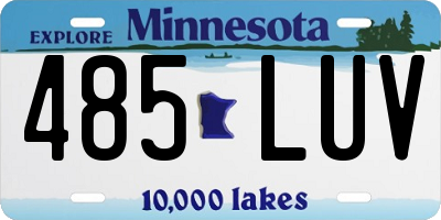 MN license plate 485LUV