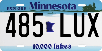 MN license plate 485LUX
