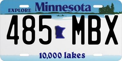 MN license plate 485MBX