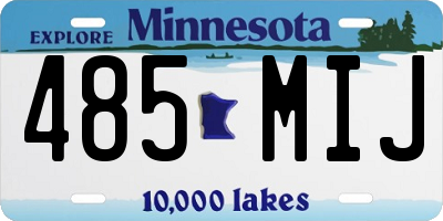 MN license plate 485MIJ