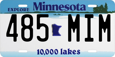 MN license plate 485MIM