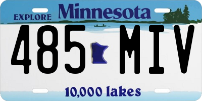 MN license plate 485MIV