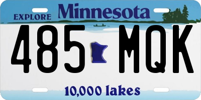 MN license plate 485MQK