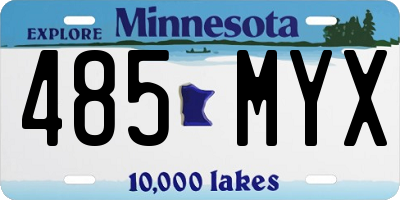 MN license plate 485MYX