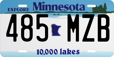 MN license plate 485MZB