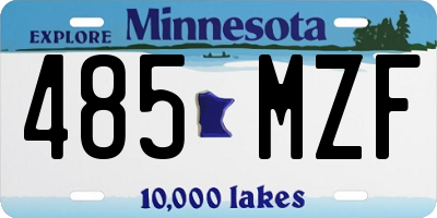 MN license plate 485MZF