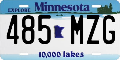MN license plate 485MZG