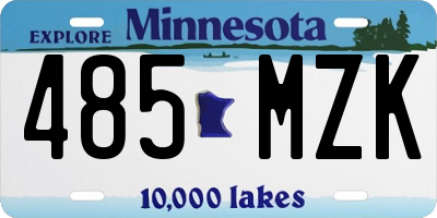 MN license plate 485MZK
