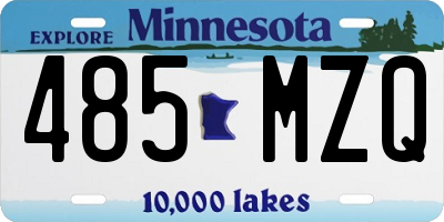 MN license plate 485MZQ